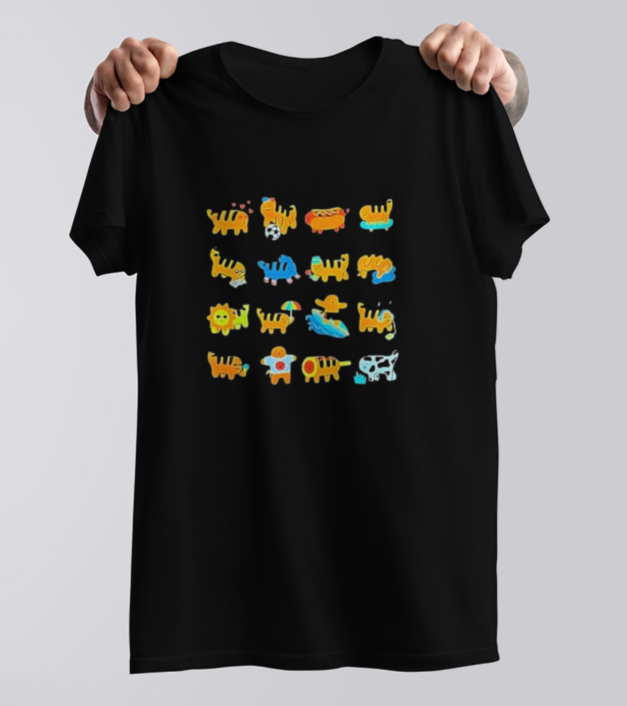 Mango Town Colorful Cat Characters Collection T-Shirt