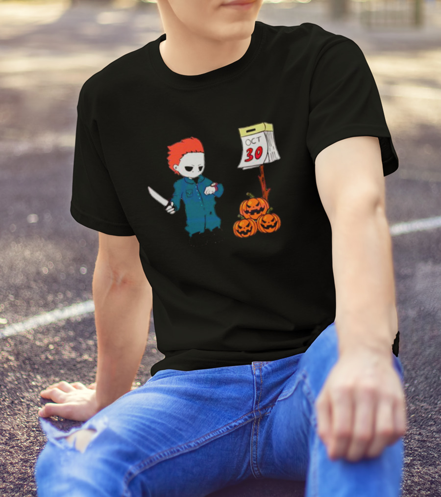 Michael Myers October 30 Knife Pumpkin Calendar T-Shirt