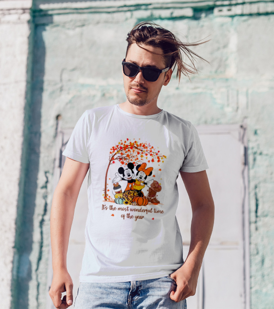 Mickey And Minnie It's The Most Wonderful Time Of The Year Thanksgiving T-Shirt