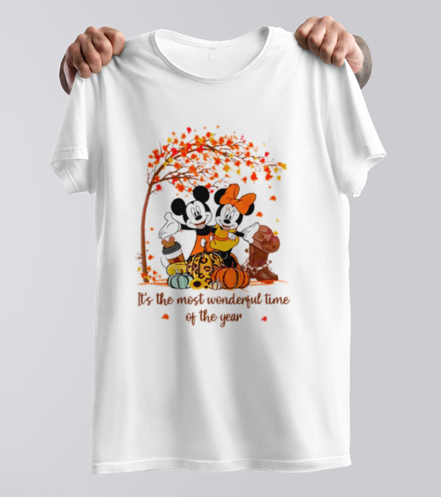 Mickey And Minnie It's The Most Wonderful Time Of The Year Thanksgiving T-Shirt