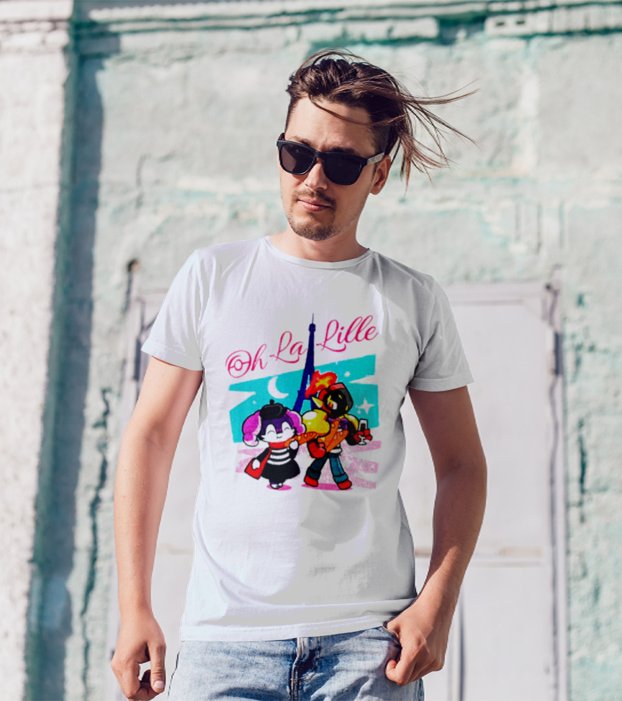 Oh La Lille Eiffel Tower Cartoon Characters T-Shirt