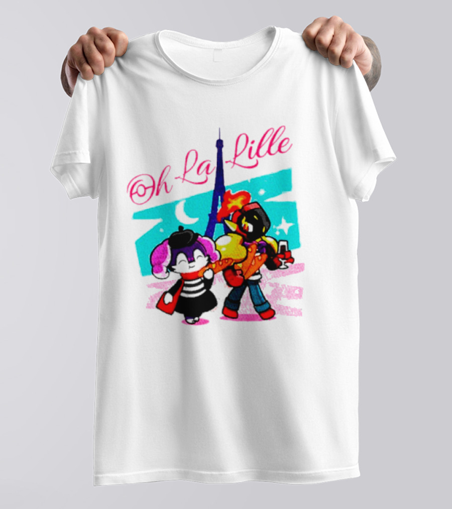 Oh La Lille Eiffel Tower Cartoon Characters T-Shirt