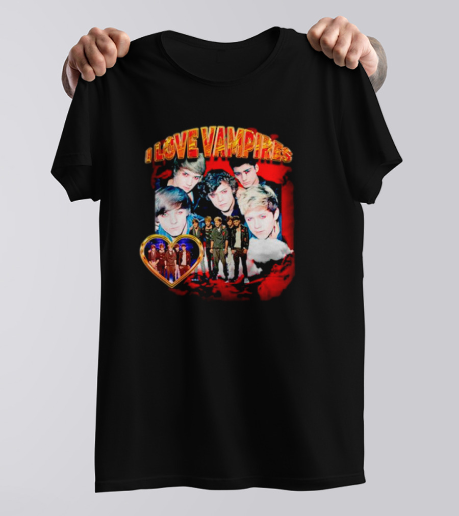 One Direction I Love Vampires Heart Cloud Vampires T-Shirt