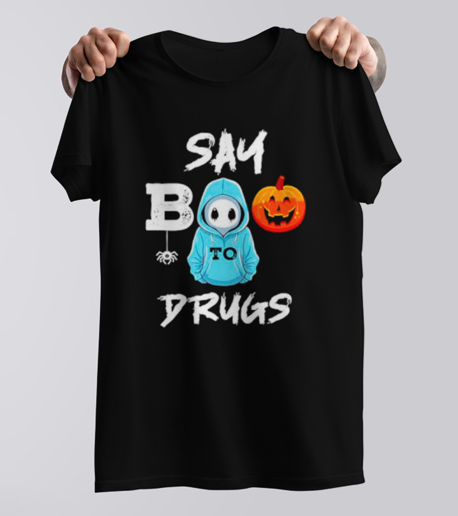 Red Ribbon Week Awareness Say Boo To Drugs Halloween Pumpkin T-Shirt