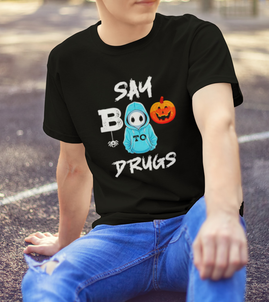 Red Ribbon Week Awareness Say Boo To Drugs Halloween Pumpkin T-Shirt