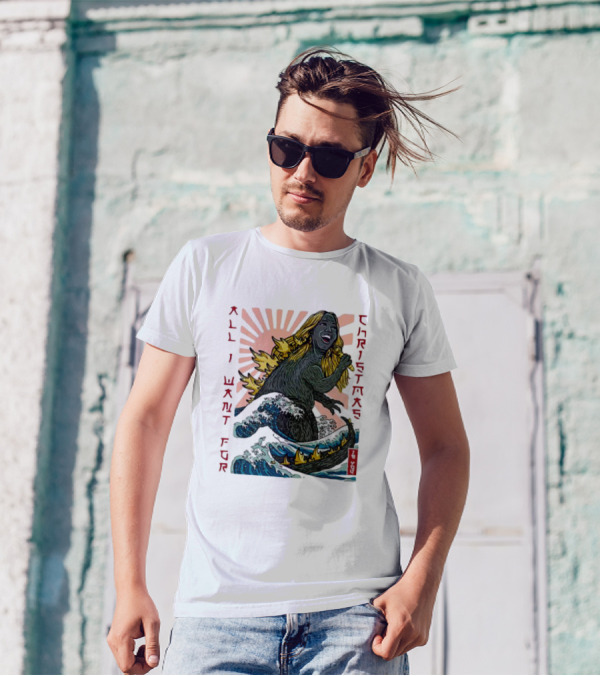 All I Want For Christmas Is You Marizill Monster Wave Holiday T-Shirt