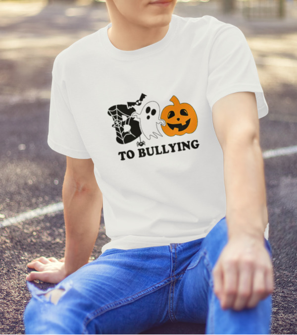 Boo To Bullying Orange Anti Bullying Unity Day Halloween Ghost Pumpkin T-Shirt