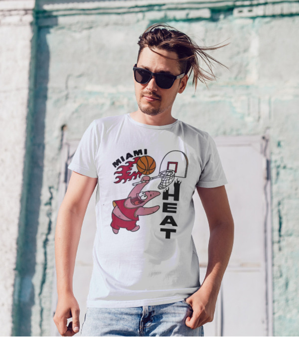 Miami Heat Homage Patrick Star Basketball Dunking Fun T-Shirt