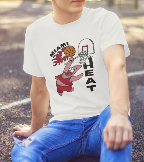 Miami Heat Homage Patrick Star Basketball Dunking Fun T-Shirt