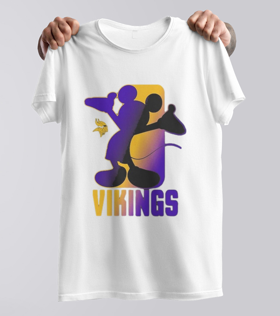 Mickey Mouse Vikings Minnesota Disney Cross Fade T-Shirt
