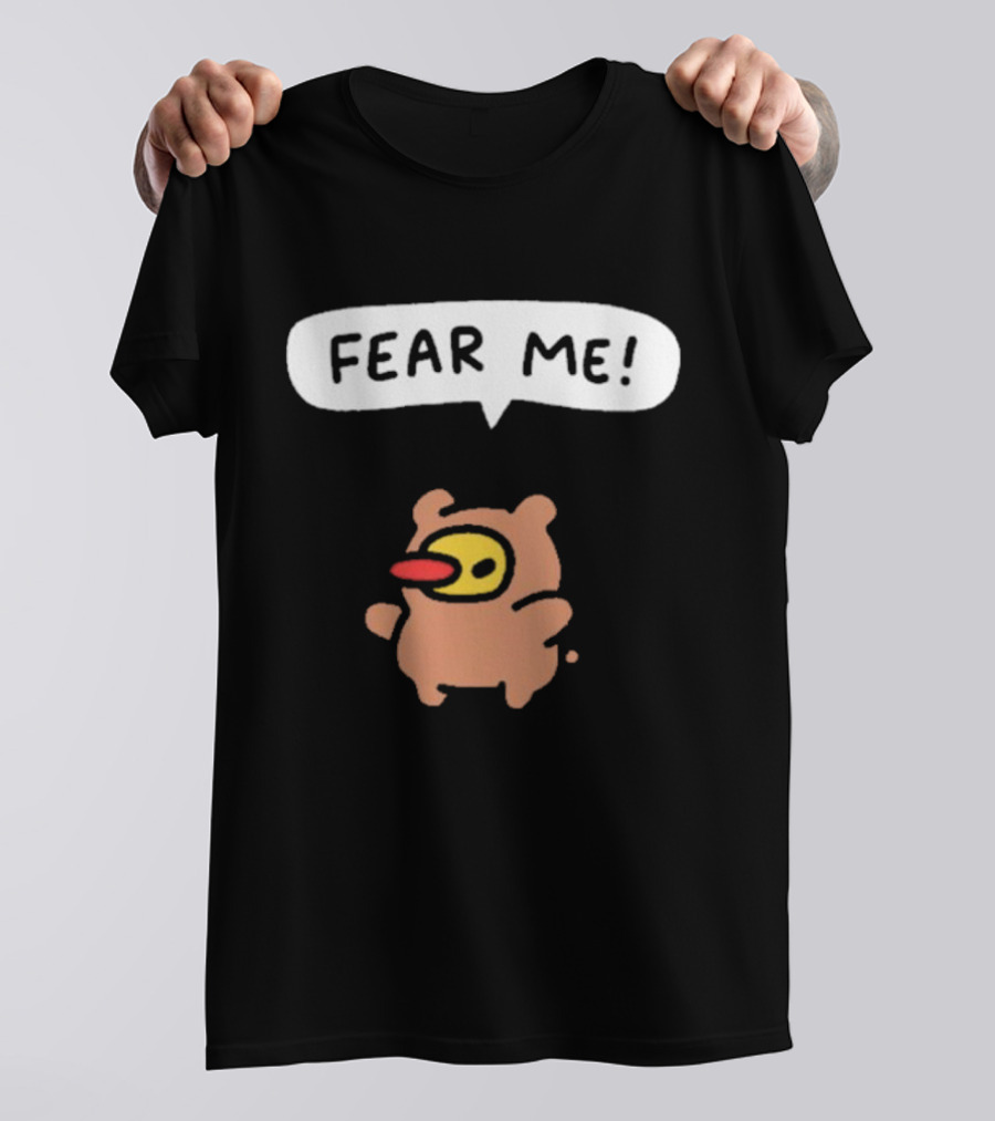Fear Me Comic Style Cartoon Character With Speech Bubble T-Shirt