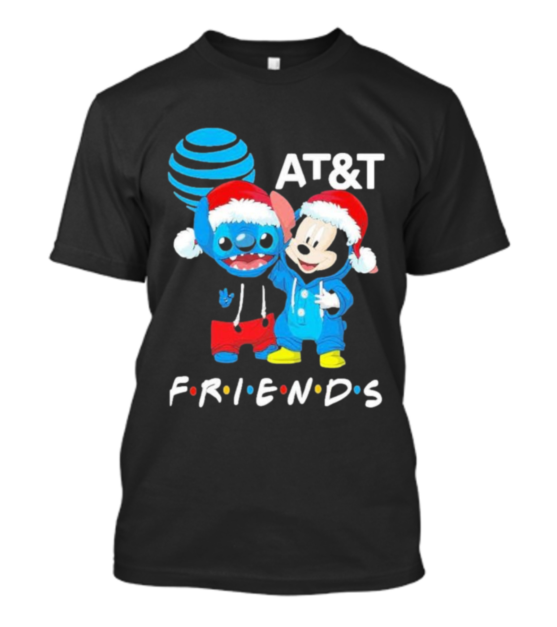 AT&T Stitch And Mickey Mouse Friends Merry Christmas T-Shirt
