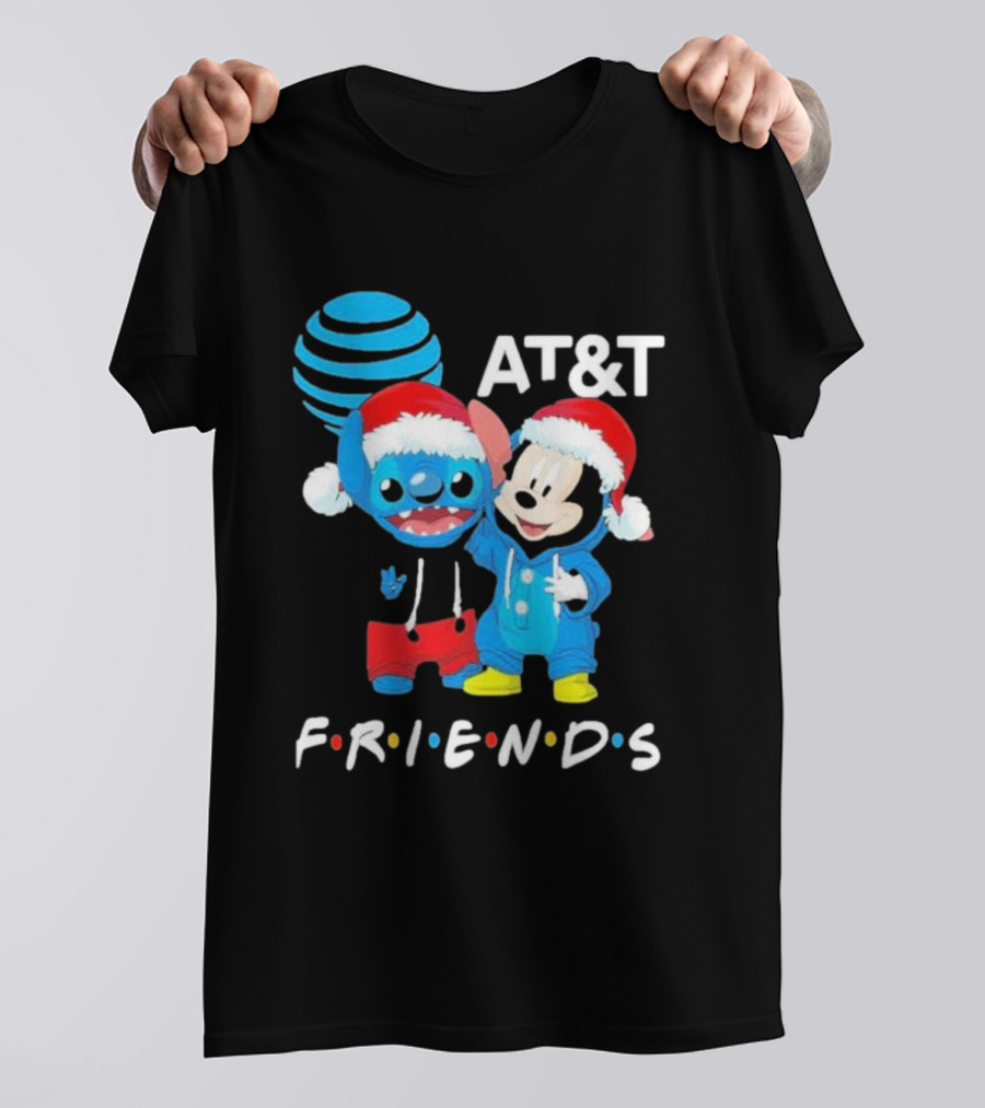 AT&T Stitch And Mickey Mouse Friends Merry Christmas T-Shirt