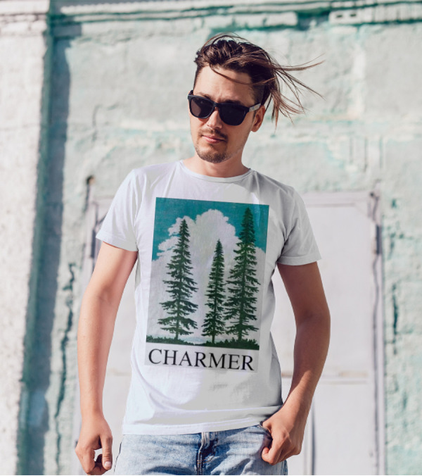 Charmer Pine Trees Forest Scene T-Shirt