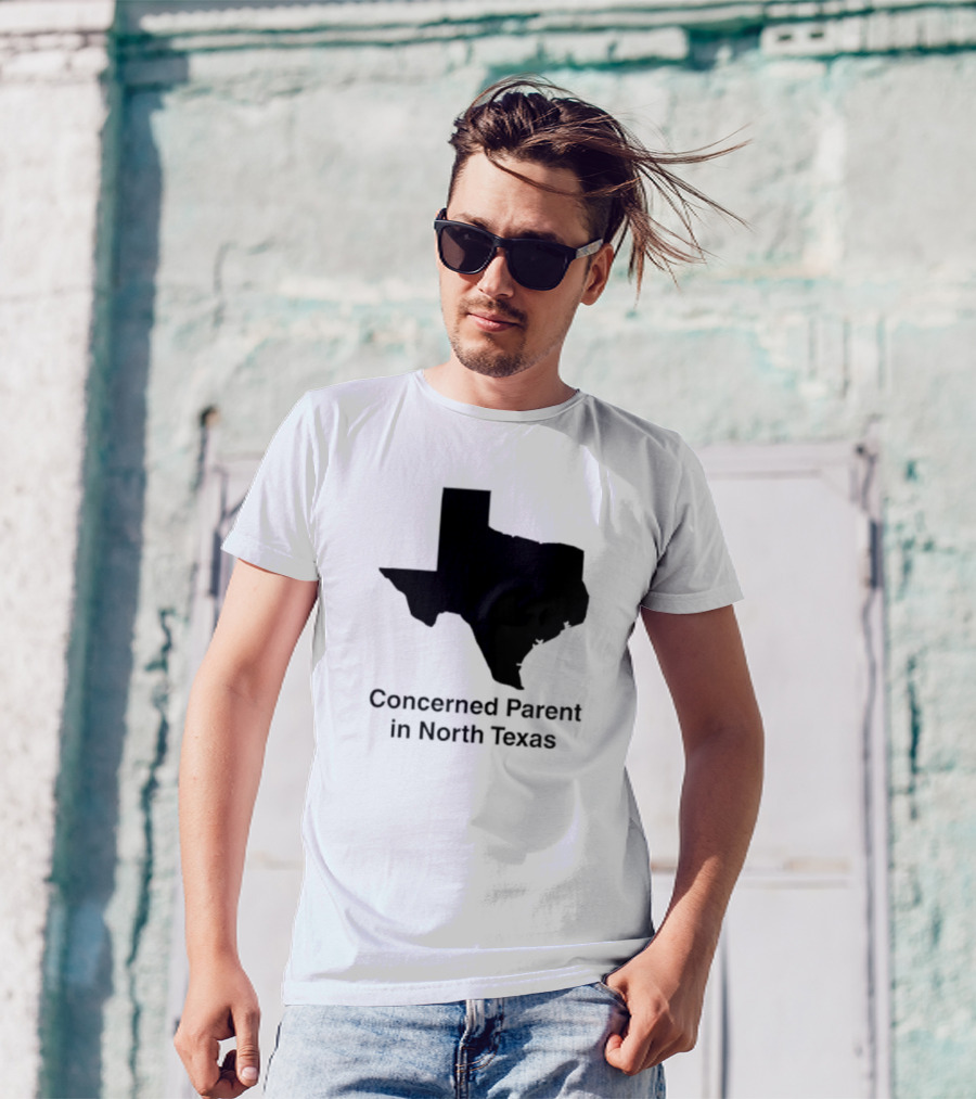 Concerned Parent In North Texas Silhouette Map T-Shirt