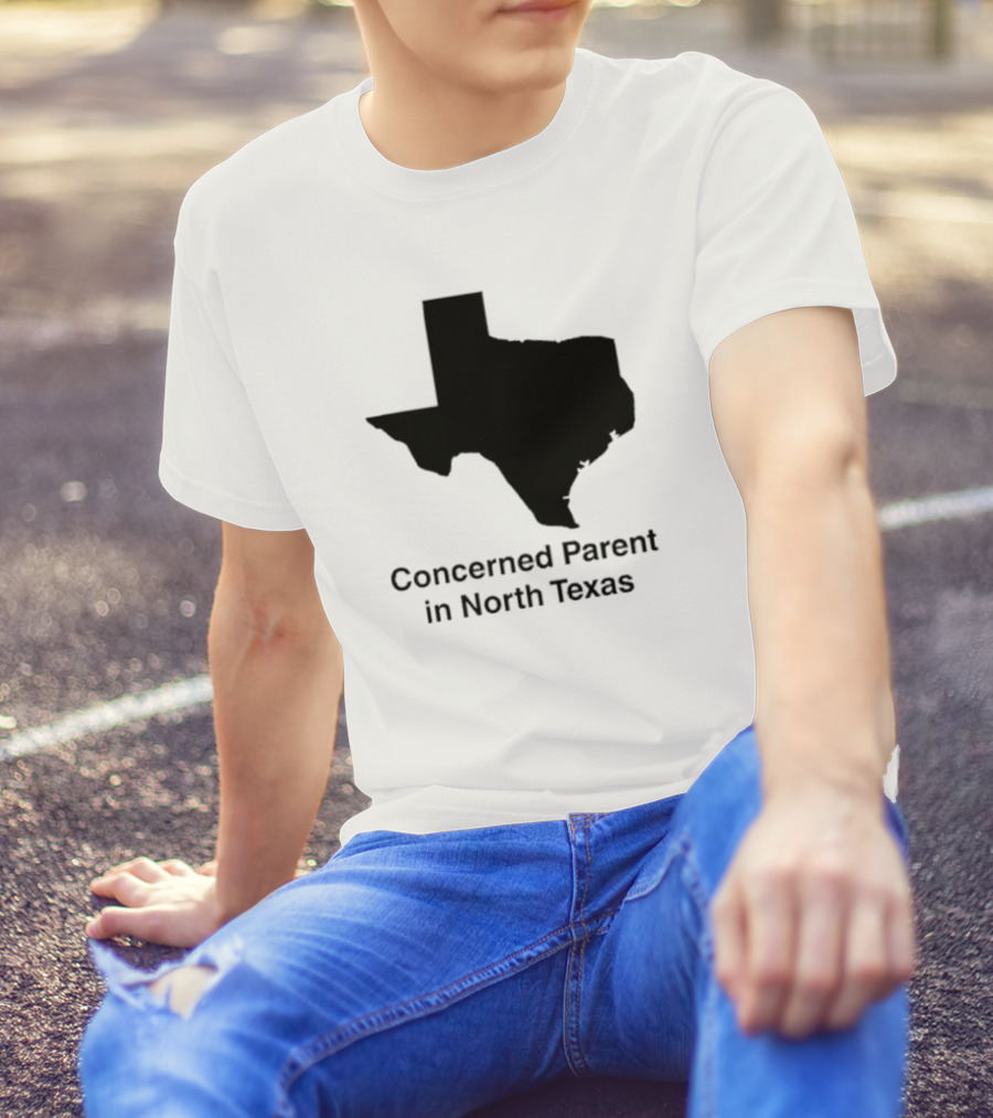 Concerned Parent In North Texas Silhouette Map T-Shirt