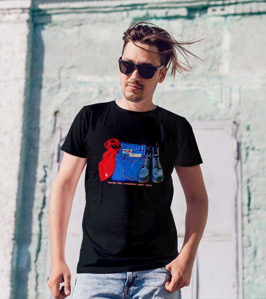 Red Scarf Denim And Boots Liverbird T-Shirt