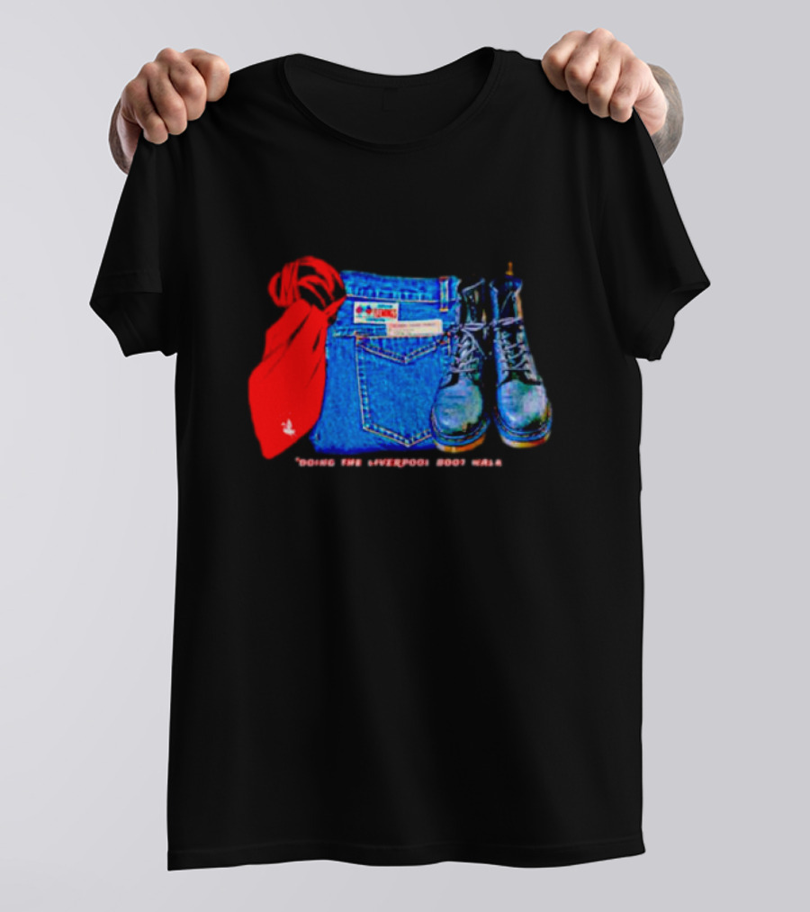 Red Scarf Denim And Boots Liverbird T-Shirt
