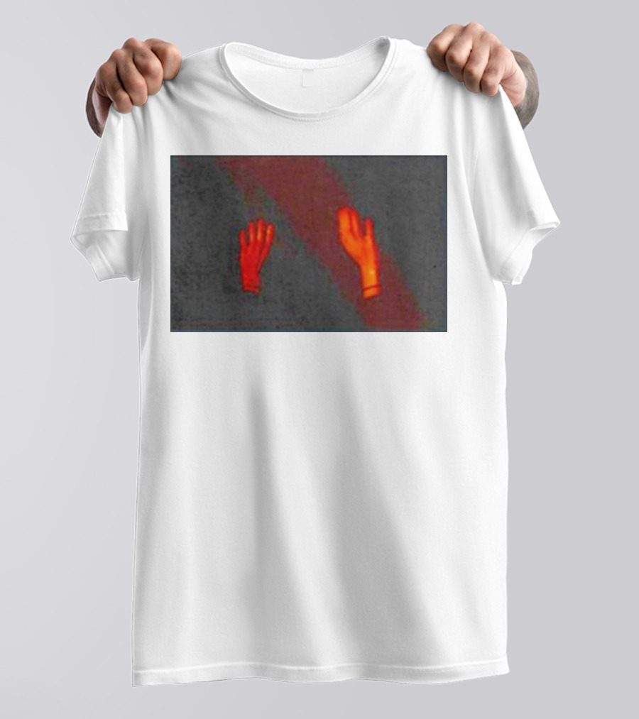 Hands To The Sky Vibrant Red Elevated Gesture T-Shirt