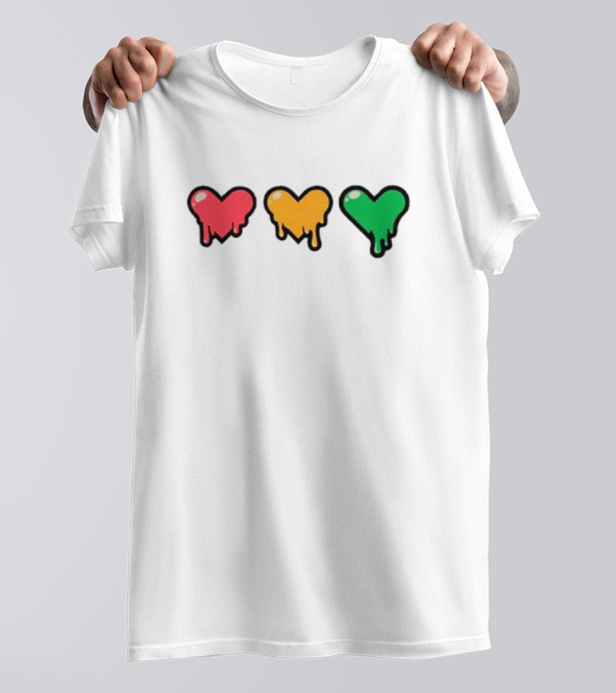 Life Series Heart Drip Trio Red Yellow Green T-Shirt