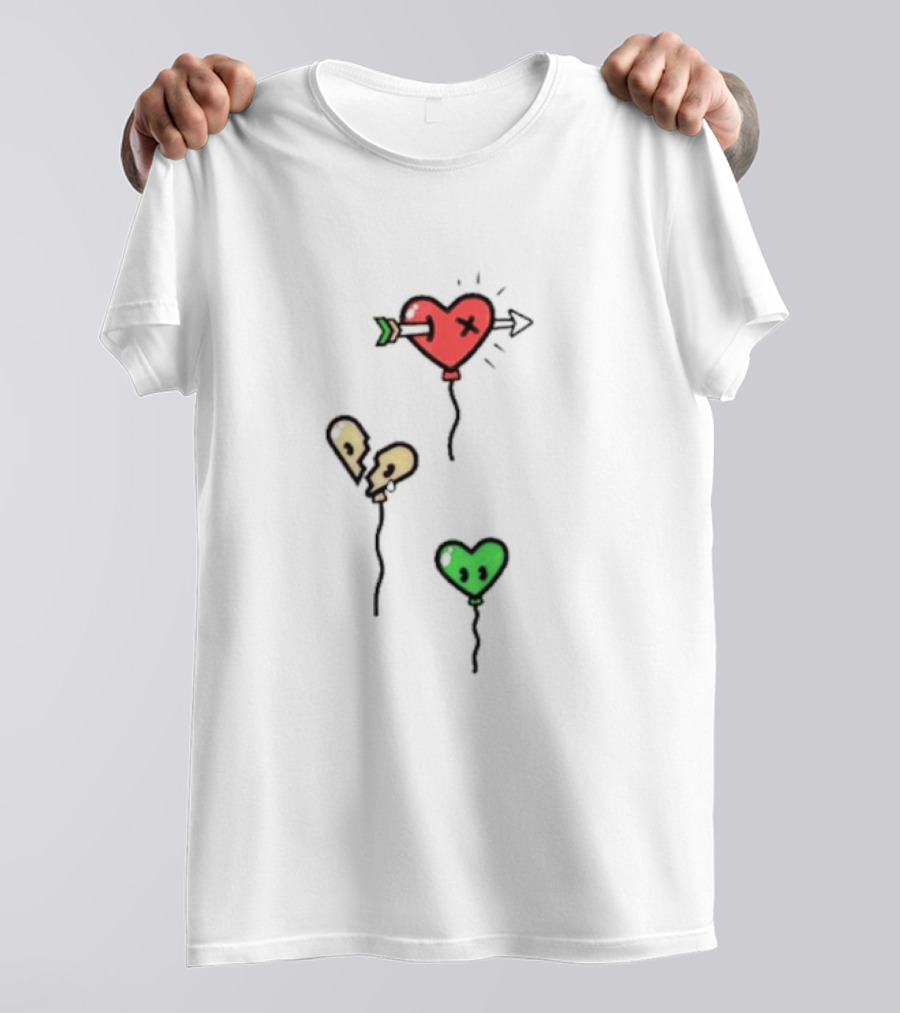 Life Series Heart Balloons With Arrow And Broken Pieces T-Shirt