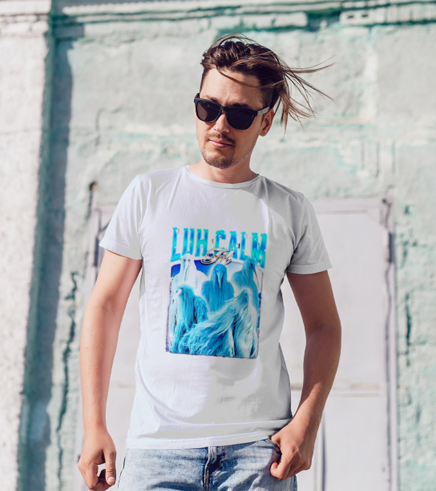 Luh Calm Fit Film Blue Abstract Figures T-Shirt