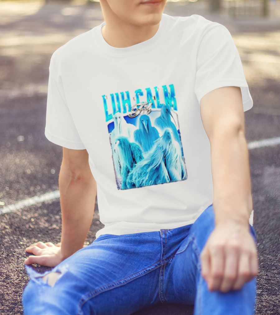 Luh Calm Fit Film Blue Abstract Figures T-Shirt
