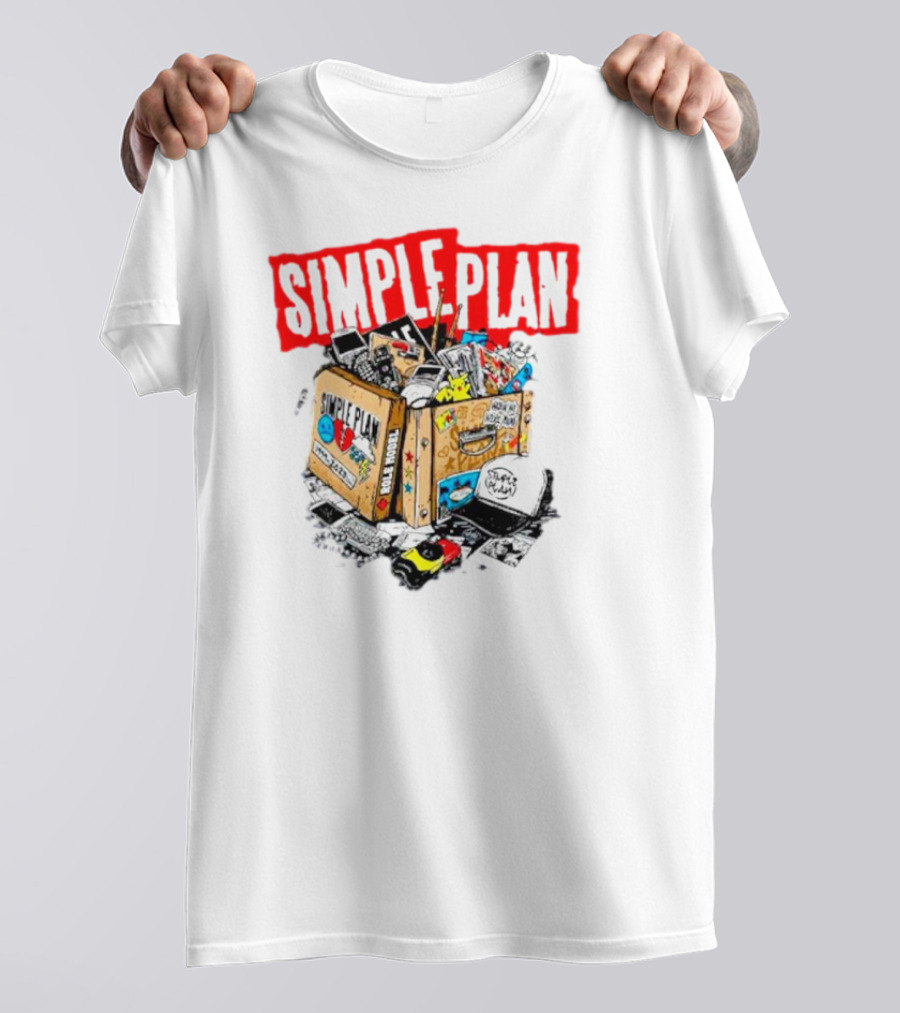 Simple Plan Vintage Tour Memorabilia Box Souvenir Collection T-Shirt