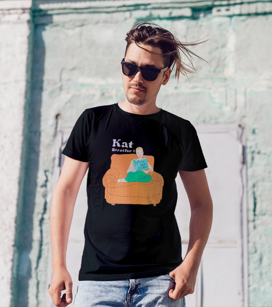 Kat Stratford Reading The Bell Jar On Orange Sofa T-Shirt