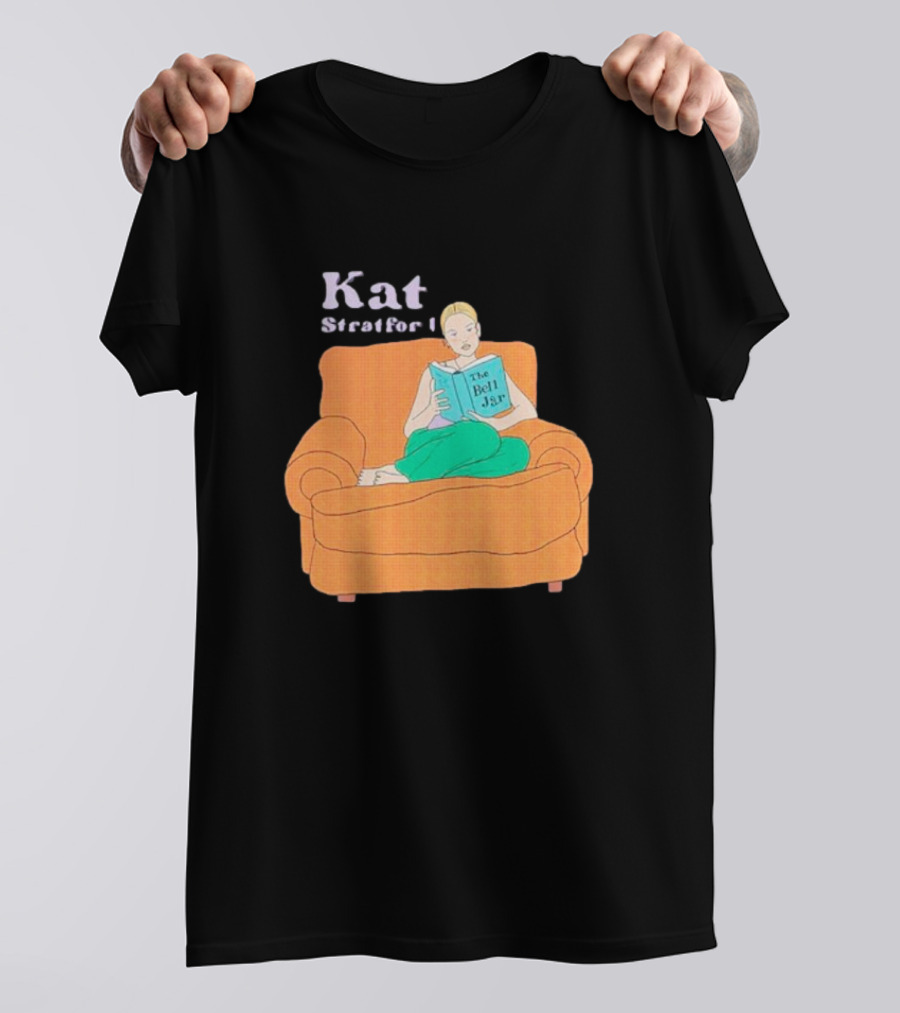 Kat Stratford Reading The Bell Jar On Orange Sofa T-Shirt