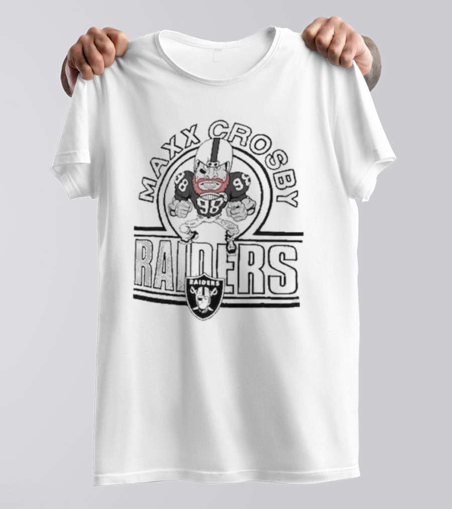 Maxx Crosby Raiders Caricature Homage Tri-Blend T-Shirt