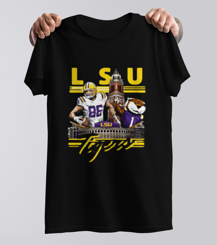 LSU Tigers Mason Taylor 86 Football Tiger Stadium Landmarks T-Shirt