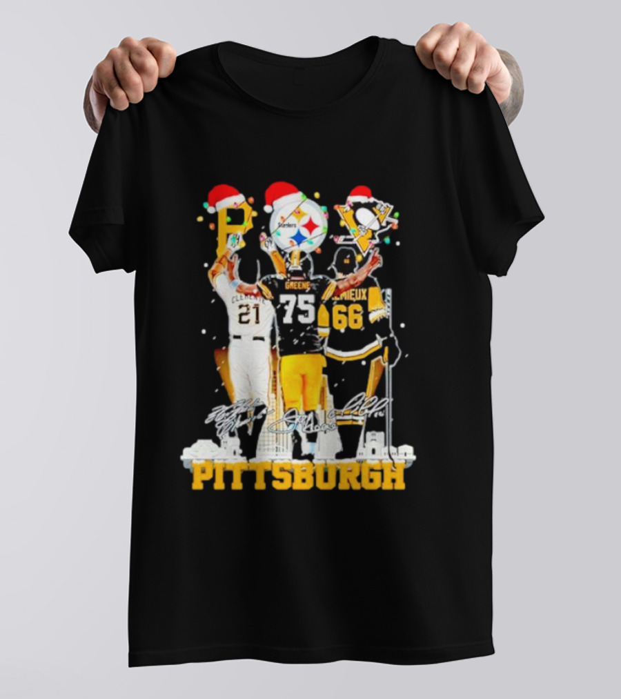 Pittsburgh Icons Clemente Greene Lemieux Steelers 79 Penguins 66 T-Shirt
