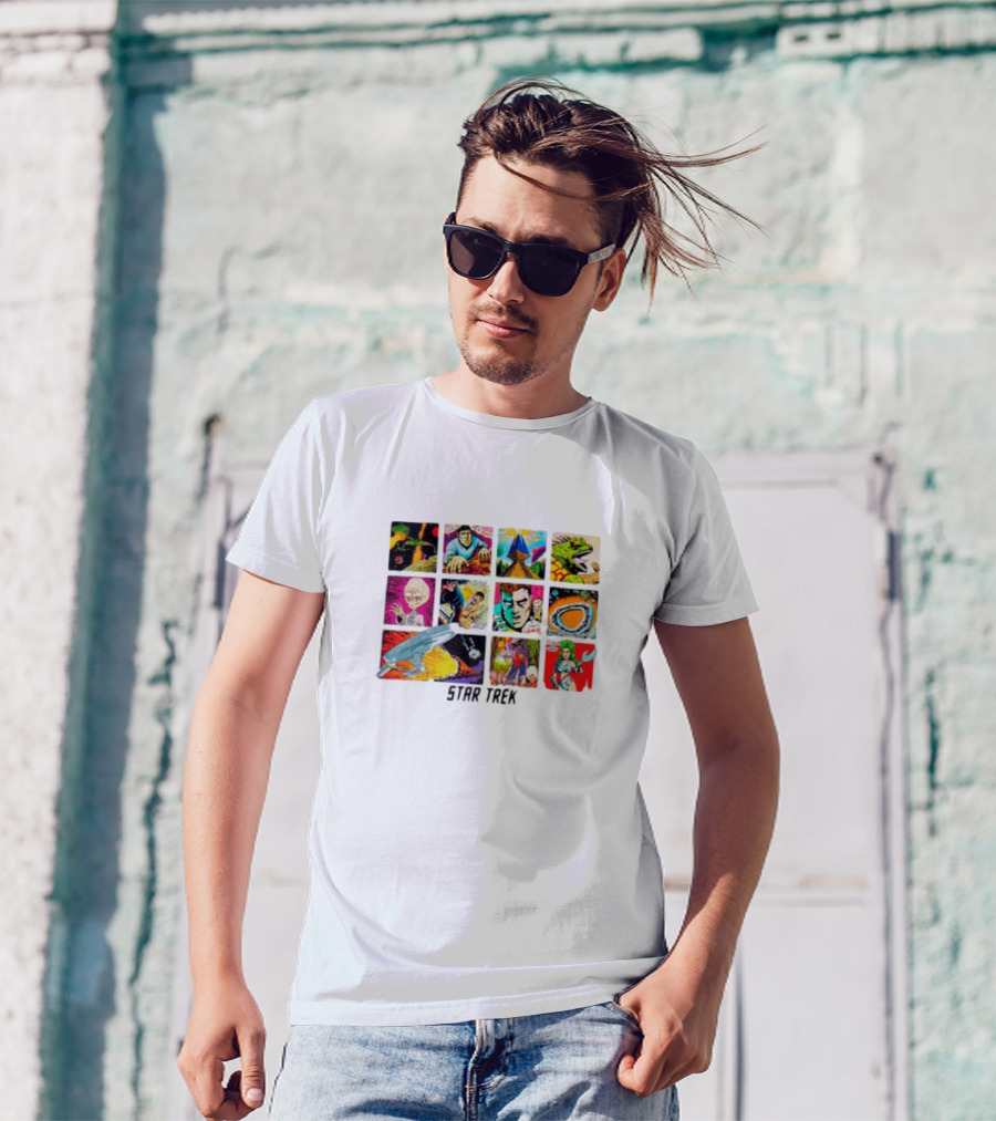 Star Trek Comic Book Classic Illustrated Scenes And Characters T-Shirt
