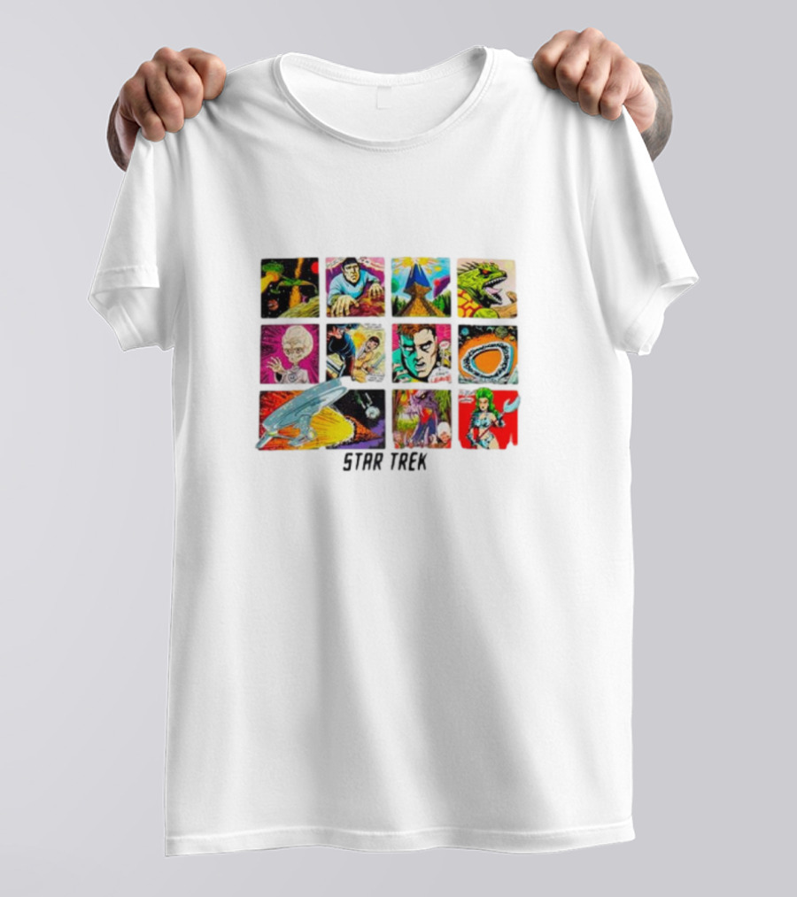 Star Trek Comic Book Classic Illustrated Scenes And Characters T-Shirt