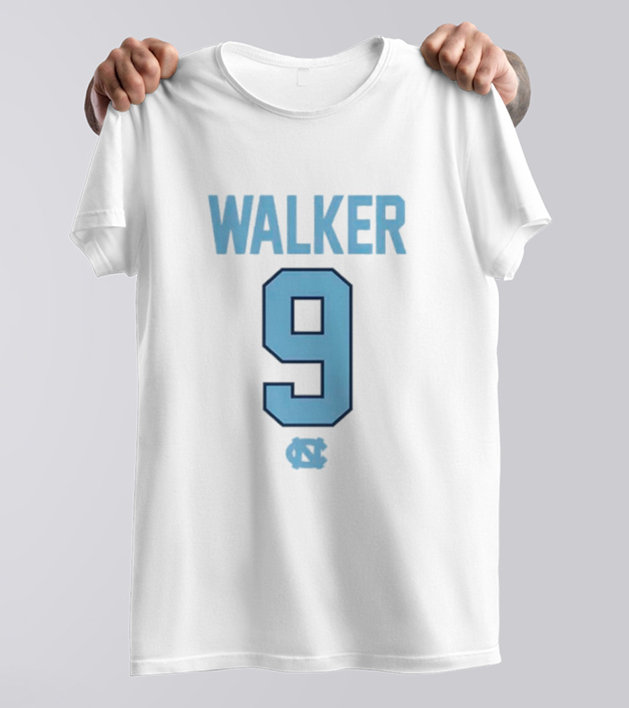 Walker 9 North Carolina Tar Heels Jersey Number T-Shirt