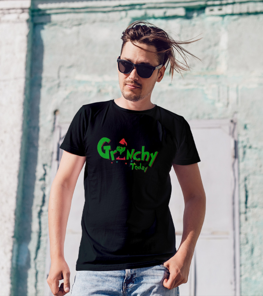 Feeling Extra Grinchy Today Christmas Grinch Santa Hat T-Shirt