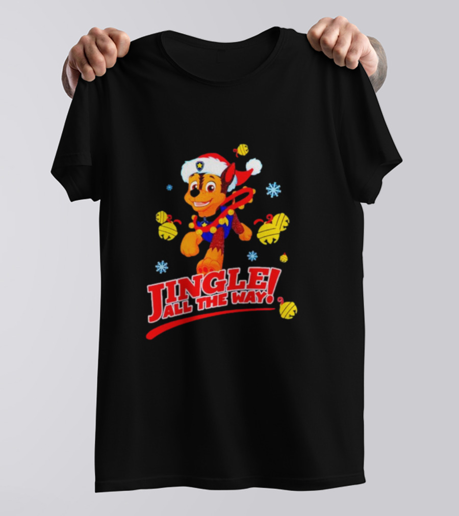 Paw Patrol Chase Jingle All The Way Christmas Boys T-Shirt