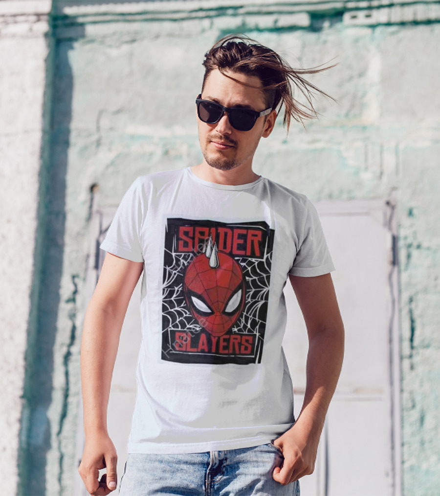 Spider Punk Merch Spider Slayers Web Head T-Shirt