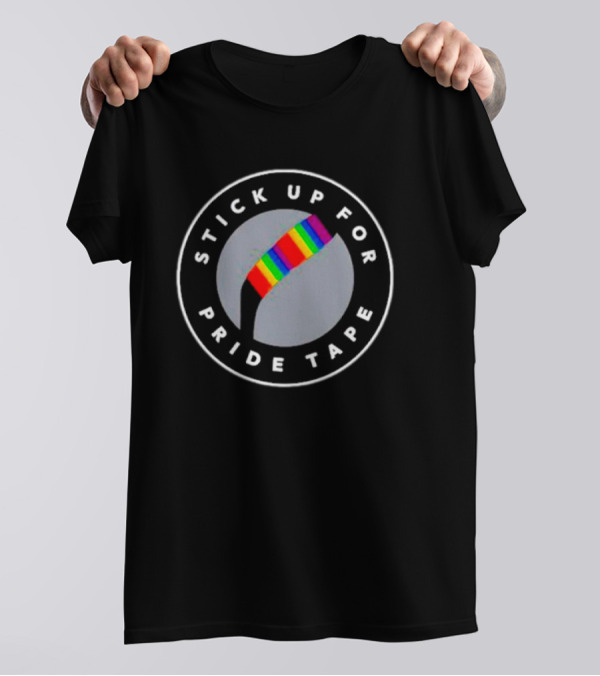 Stick Up For Pride Tape Hockey Rainbow Support T-Shirt