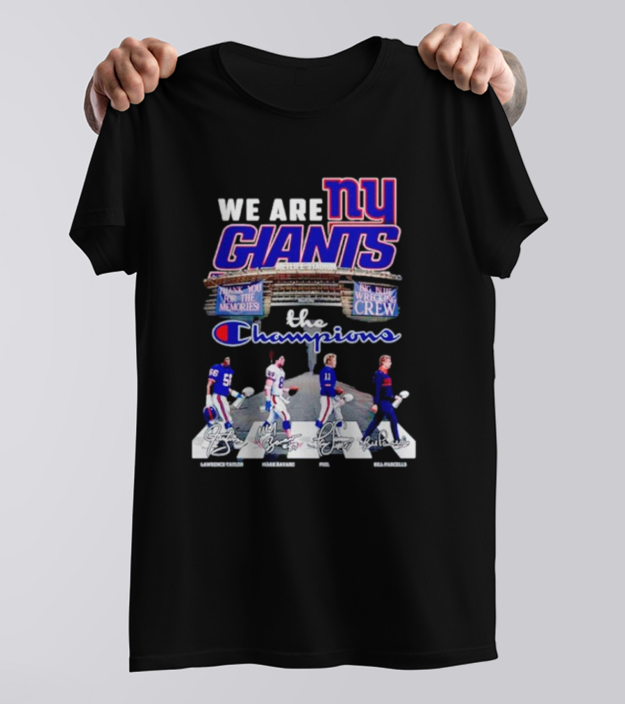 We Are NY Giants The Champions Abbey Road Lawrence Taylor Frank Gifford Phil Simms Bill Parcells T-Shirt