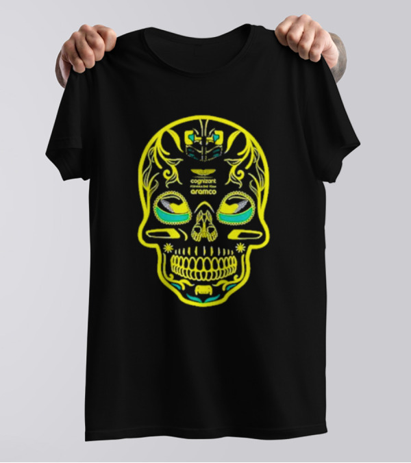 Aston Martin F1 Team Mexico GP Cognizant Aramco Sugar Skull T-Shirt