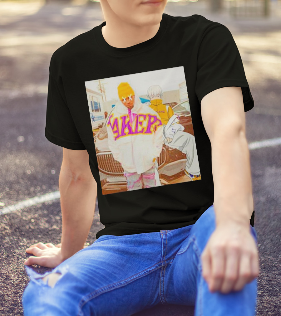 Lakers X Chris Brown X Toge Inumaki Anime Crossover Cursed Speech T-Shirt