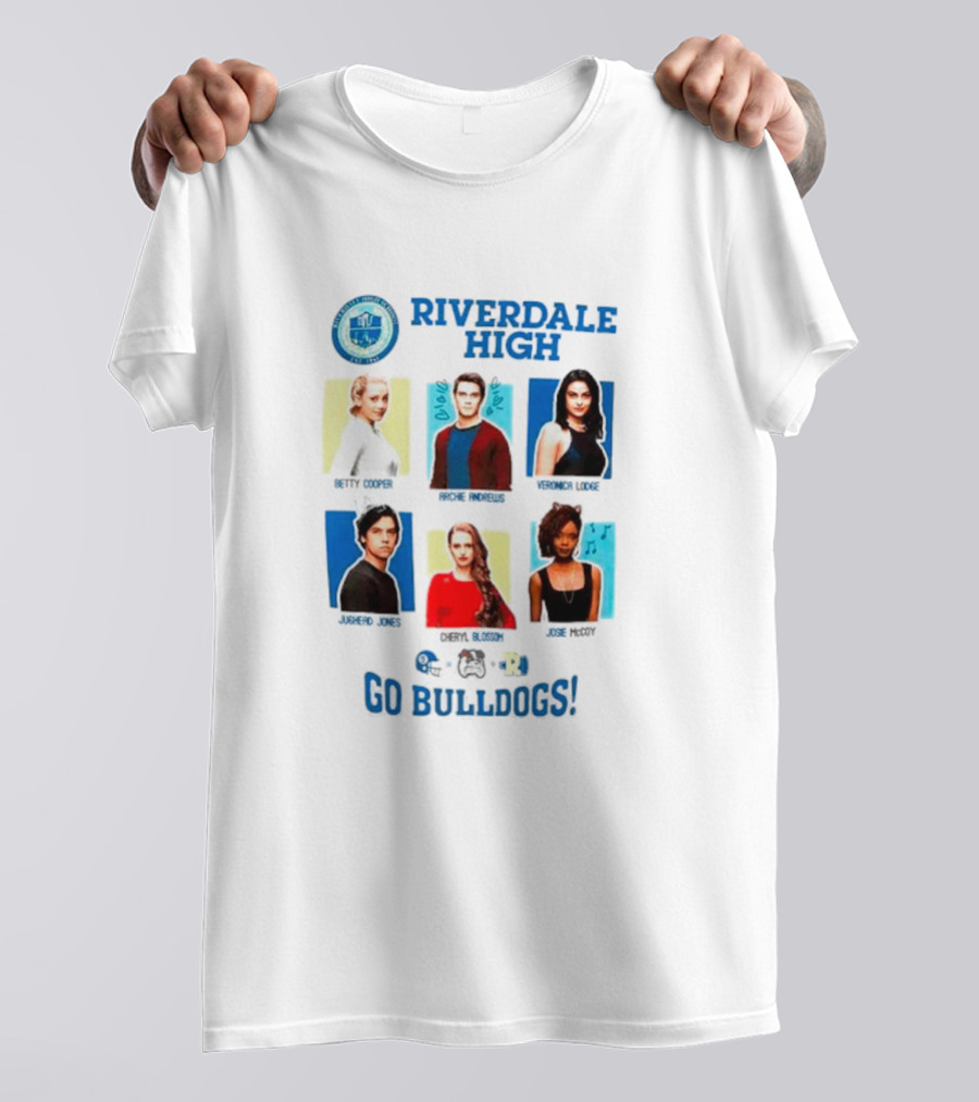 Riverdale High Yearbook Photos Archie Betty Veronica Jughead Cheryl Josie Go Bulldogs T-Shirt