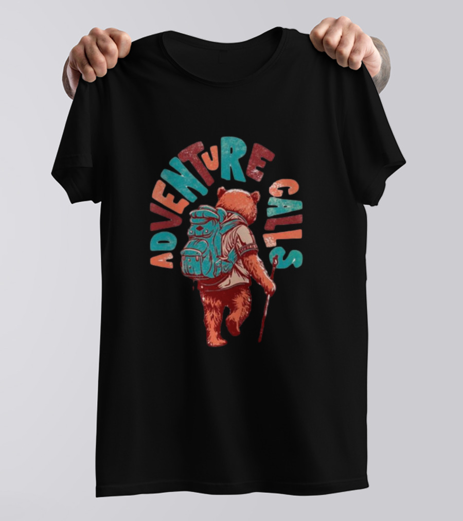 Bear Adventure Calls Backpack Journey T-Shirt