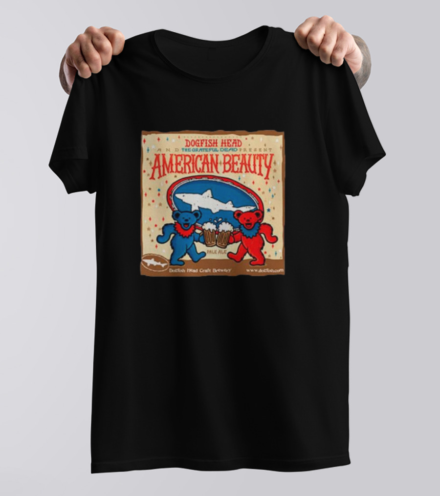 Dogfish Head The Grateful Dead Present American Beauty Pale Ale Dancing Bears Dogfish Head Craft Brewery T-Shirt