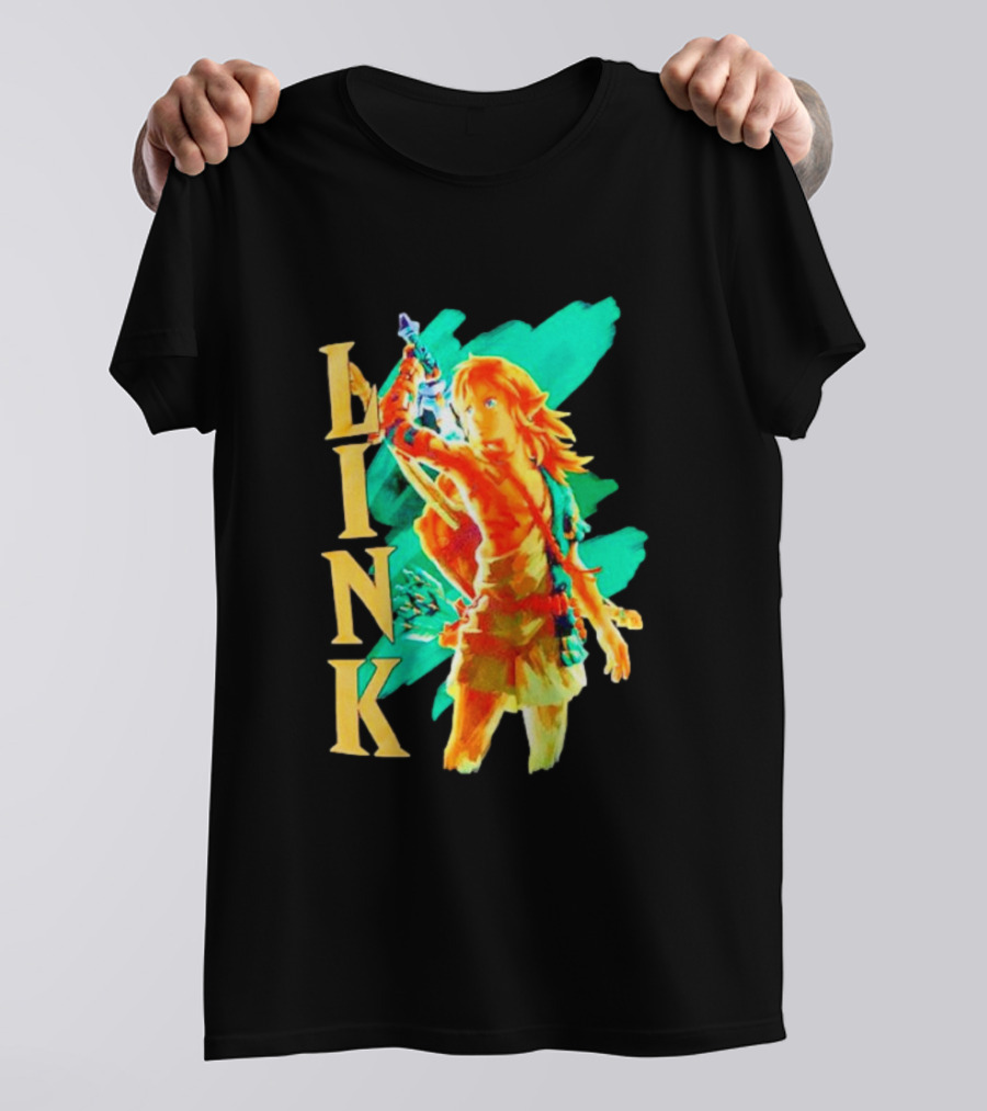 Nintendo The Legend Of Zelda Link Tears Of The Kingdom Green And Gold T-Shirt