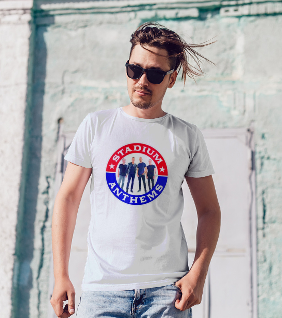 Stadium Anthems Rock Band Circle Logo With Stars And Group Image T-Shirt