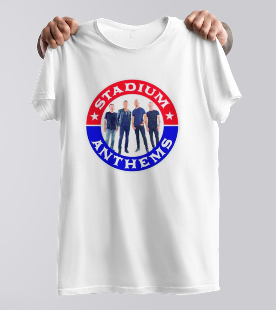 Stadium Anthems Rock Band Circle Logo With Stars And Group Image T-Shirt