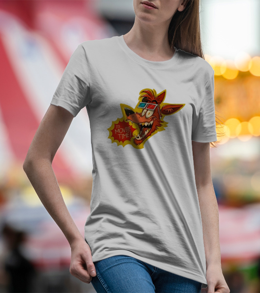 Wolf It's Movie Time Retro 3D Glasses Fun T-Shirt